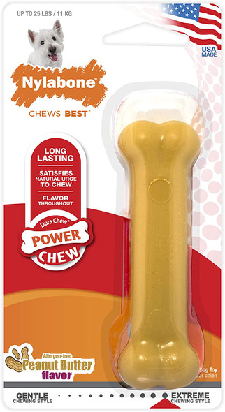Nylabone Peanut Butter Power Chew Regular Durable Chew Toy for Dogs