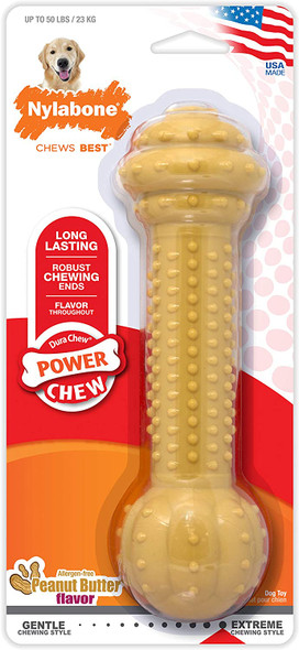 Nylabone Barbell Power Chew Durable Dog Toy Large