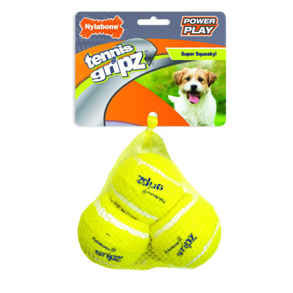 Nylabone Power Play Dog Tennis Ball Gripz 3 pack Small