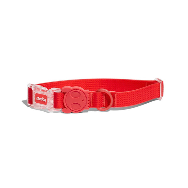 Zee.Dog Neopro Red Collar: durable, stylish dog collar with adjustable design and comfortable fit.