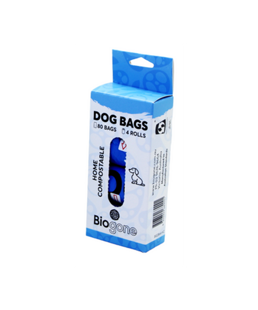 Biogone Dog Poo Bag Home Compostable 20 Bags x 4 Rolls = 80pk