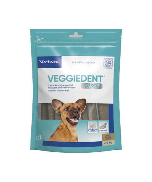 VeggieDent FR3SH Extra Small Dog Dental Treats (15 Pack)