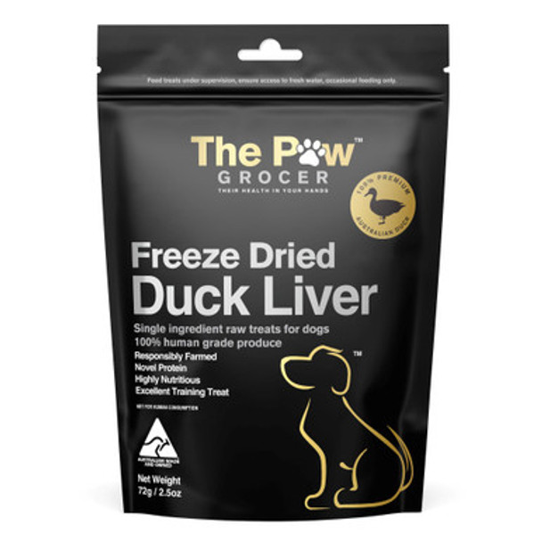 The Paw Grocer - Black Label Freeze Dried Duck Liver for Dogs 72g