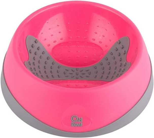 LickiMat Oh Bowl Oral Hygiene Dog Bowl Medium Magenta