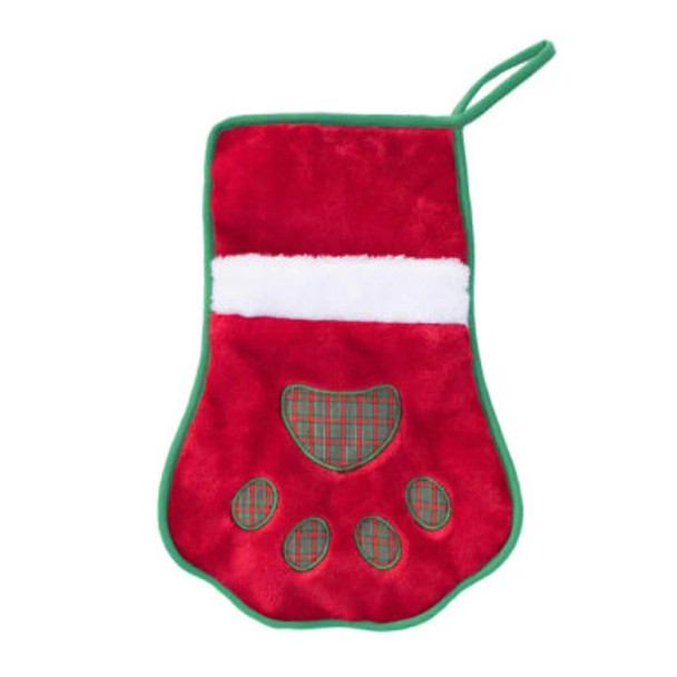 Zippy Paws Holiday Red Paw Stocking