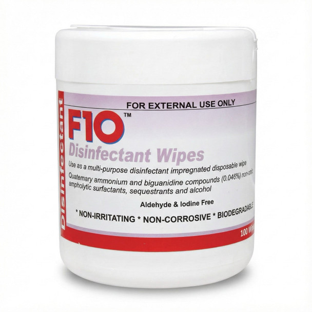 F10 Disinfectant Wipes 100 Pack