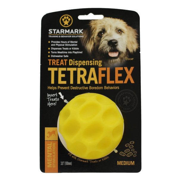 Starmark Treat Dispensing Tetraflex Ball Medium Dog Toy