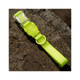 Zee.Dog Neopro Lime Collar for pets, vibrant green design with clear buckle and playful skull logo.