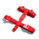Side angled view of Zee.Dog Neopro Red H-Harness
