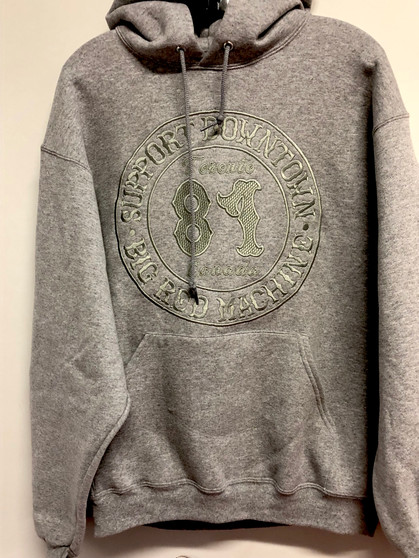 GREY/GREY  EMBROIDERED SUPPORT HOODIE