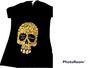 sugar skull gold tee