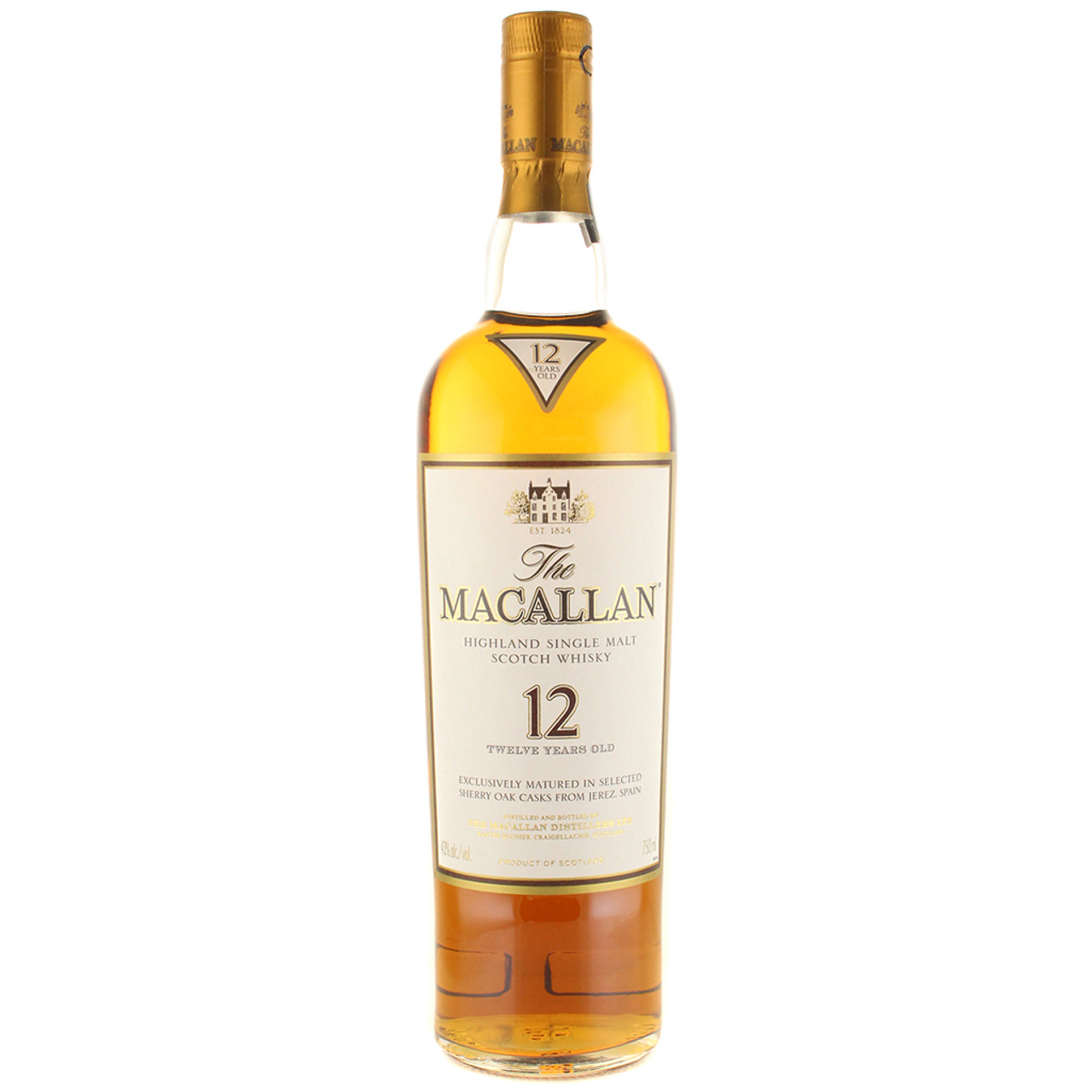 Macallan 12 year Sherry Oak Scotch Whisky 750mL - Wally's Wine