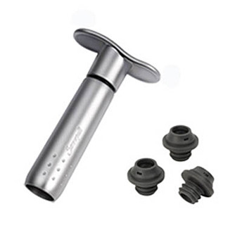 Le Creuset Screwpull Metal Wine Pump and 3 Stoppers
