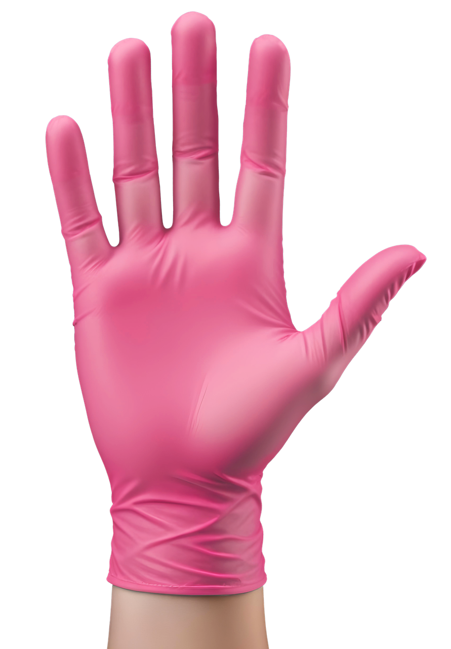 Pink Nitrile gloves Large