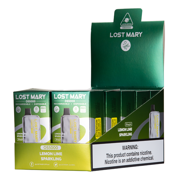 lost mary os5000 lemon lime passion fruit Sparkling Luster Vape Set of 6-140rd Heavy bc-Disposable Vapes Color:Splash