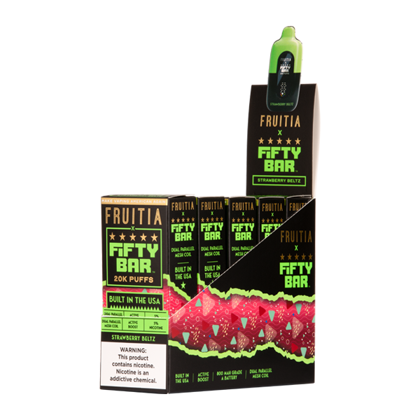 strawberry beltz candy vape flavor FRUITIA X Fifty Bar 20K Best Vape Store Online smoke shop Product Colour:Bondi Blue