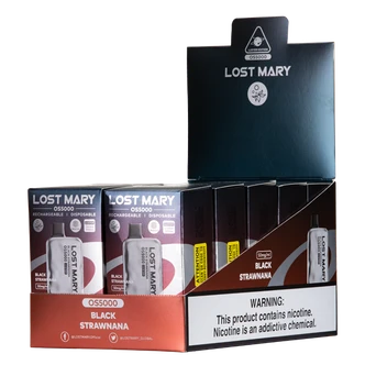 Black Strawnana Lost Mary OS5000 Luster Vape 10-Pack