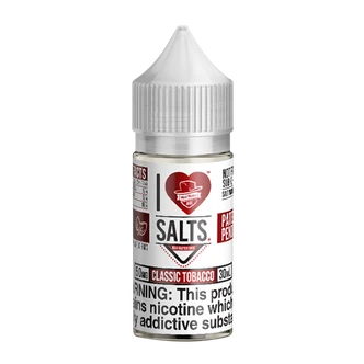 Classic Tobacco flavored nicotine salts in 50mg, an I Love Salts Eliquid