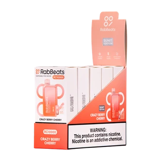 Crazy Berry Cherry  Rabbeats RC10000 Vape 5-Pack