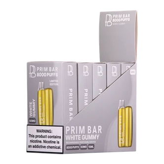White Gummy Prime Bar 8000 Vape 5-Pack