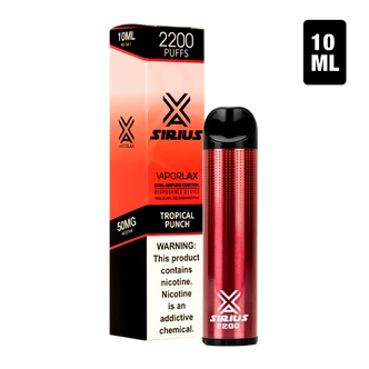 A Tropical Punch flavor of disposable vape pens, Sirius 2200 made by VaporLax