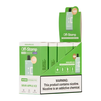 Sour Apple Ice OFF STAMP SW16000 Disposable Vape 5 Pack