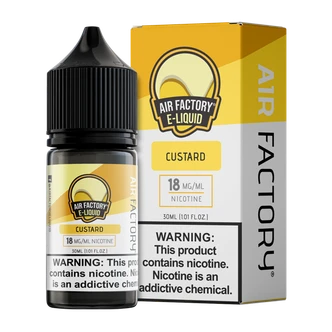Custard is a sweet & creamy flavored vape juice from Air Factory, blended with nicotine salts