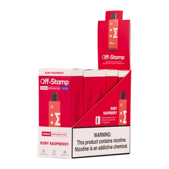 5 Pack of Ruby Raspberry Off Stamp SW9000 Vape Pod
