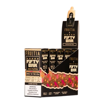 5 Pack of Cookie Butter FRUITIA X Fifty Bar 20K Vape