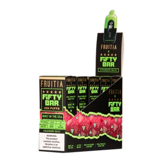 5 Pack of Strawberry Beltz FRUITIA X Fifty Bar 20K Vape
