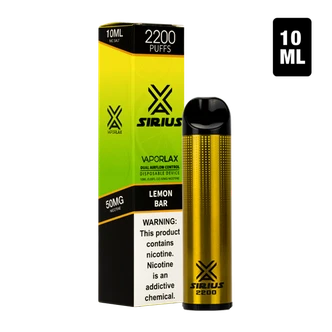 The biggest disposable vape pen with 2200 puffs, the Sirius 2200 with lemon bar flavors