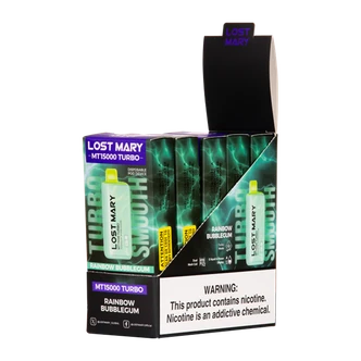 5 Pack of Rainbow Bubblegum LOST MARY MT15000 TURBO