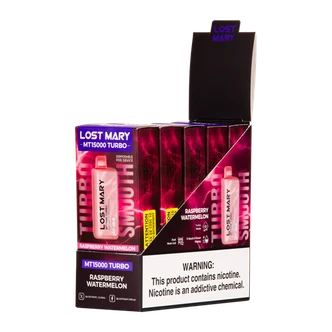 5 Pack of Raspberry Watermelon LOST MARY MT15000 TURBO