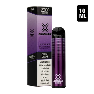 An Crush Grape flavor of disposable vape pens, Sirius 2200 made by VaporLax