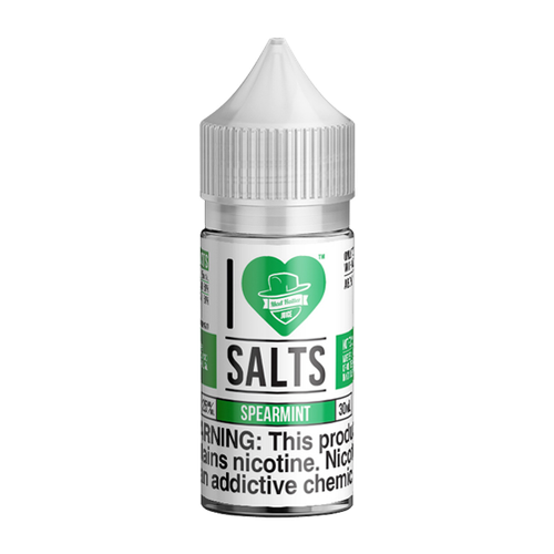 Sweet and savory mint flavored nicotine salts in 25mg, Spearmint is an I Love Salts Eliquid