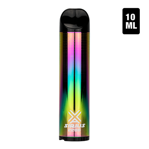 A bulk disposable vape pen with 2200 puffs, the Rainbow Mix flavored Sirius 2200 