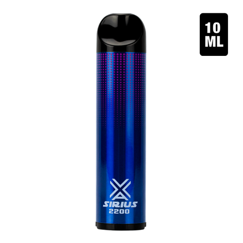 A bulk disposable vape pen with 2200 puffs, the Sirius 2200 flavored with Blue Razz