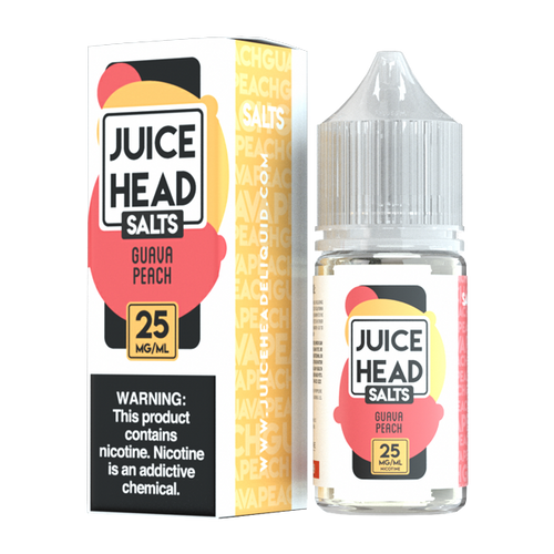 A best-selling fruity pod juice, Guava Peach by Juice Head is available in 25mg & 50mg