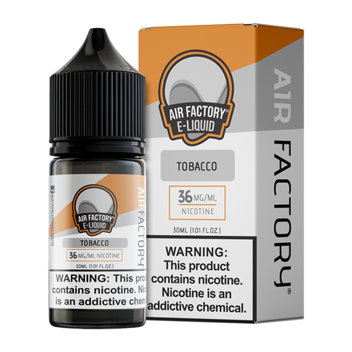 Tobacco is a bold tobacco flavored vape juice from Air Factory, blended with nicotine salts