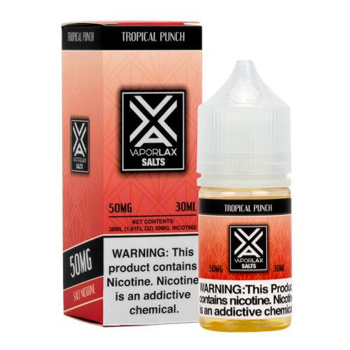 Tropical Punch by VaporLax Salts is a tropical flavored vape juice, blended with nicotine salts