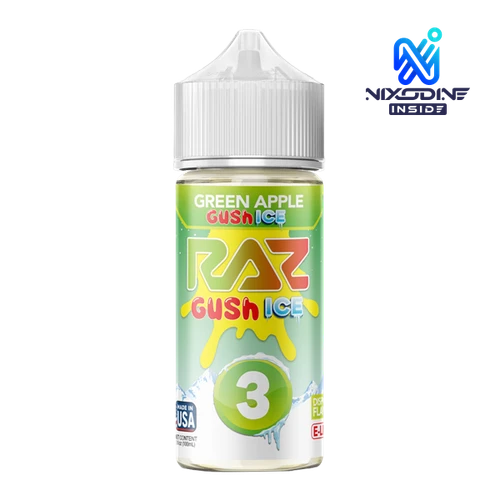 Green Apple Gush Ice RAZ X POD JUICE Nixodine 100ml GUSH ICE 3