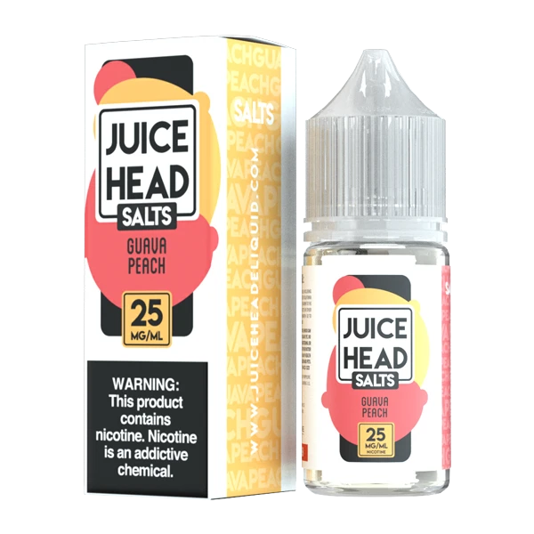 A best-selling fruity pod juice, Guava Peach by Juice Head is available in 25mg & 50mg