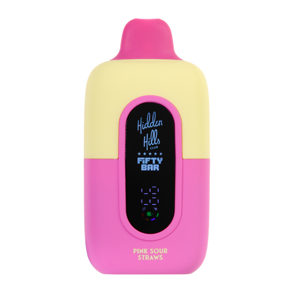 Pink Sour Straws Hidden Hills X Fifty Bar Vape
