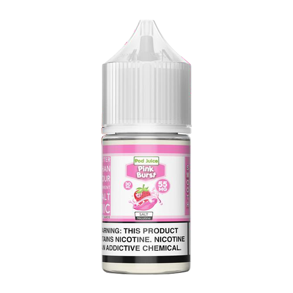 Shop sweetened strawberry flavored vape juice made by Pod Juice available in multiple nicotine levels