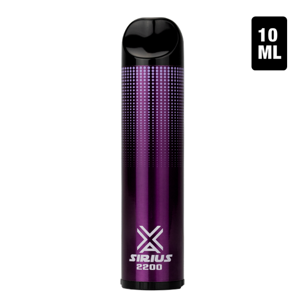A bulk disposable vape pen with 2200 puffs, the Crush Grape flavored Sirius 2200 