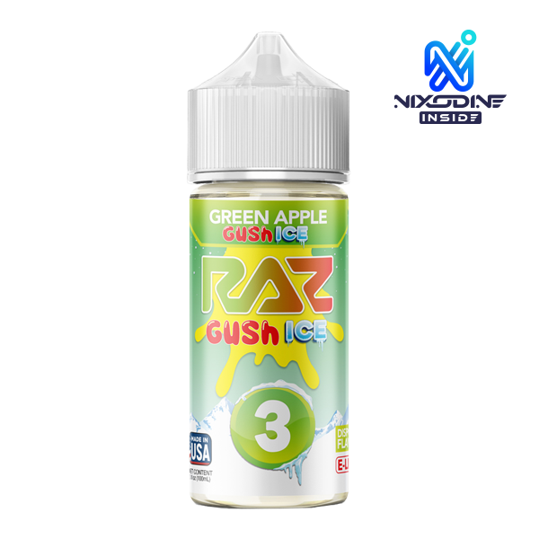 Green Apple Gush Ice RAZ X POD JUICE Nixodine 100ml GUSH ICE 3
