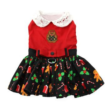 Holiday Dog Harness Dress - Gingerbread - CHIHUAHUA LAND AND MORE