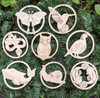 LaserTrees Animal Totem Ornament Set - Set of Eight - Laser Cut Wood 