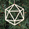 Icosahedron Ornament - Sacred Geometry - Laser Cut Wood by LaserTrees | Intricate Home Accents