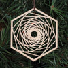 LaserTrees Centripital Reflections Ornament - Sacred Geometry - Laser Cut Wood 